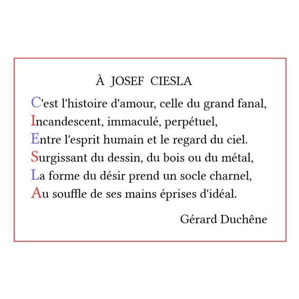 Acrostiche de Gérard Duchêne